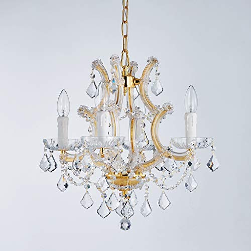 Saint Mossi 4 Light Crystal Maria Theresa Gold Chandelier Light Fixture