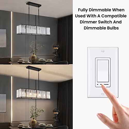 Modern Rectangular Crystal Chandelier, 5 Lights Black Rectangle Raindrop Chandelier Lighting, Industrial Linear Pendant Ceiling Light Fixture for Dining Living Room Kitchen Island L33.5''
