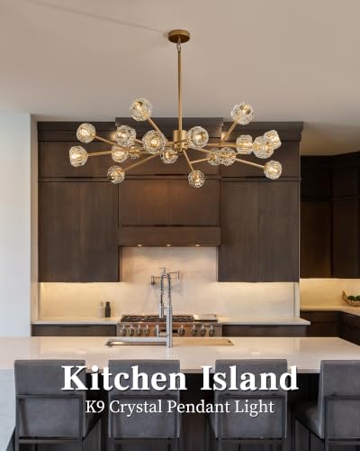 Gold Sputnik Chandeliers for Dining Room Light Fixture Over Table