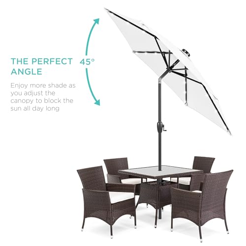 7.5ft Solar Umbrella LED Lighted Patio Umbrella