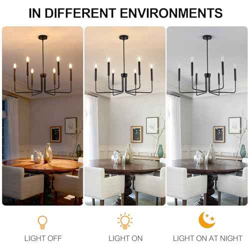 Modern LED Chandelier，Black Chandelier for Dining Room,6-Light Dining Room Light ，Industrial Modern Style Pendant Lamps, Bedrooms, Foyers, Corridors, Kitchens, Living Rooms，Entrances