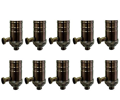 Vintage Turn Knob Dimmer Lamp Socket for Incandescent LED Bulbs (10 Count)