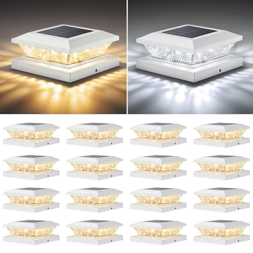 4x4 Solar Post Cap Lights Outdoor 16 Pack (16 Count)