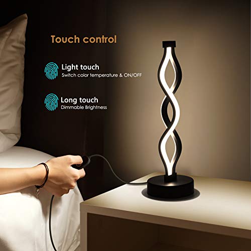 Black Infinity Spiral LED Table Lamp