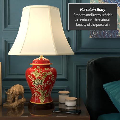 22.5" Golden Foliage Porcelain Lamp