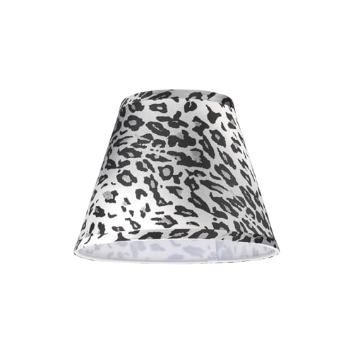32171A Transitional Hardback Empire Shape Spider Construction Lamp Shade in White with Leopard Pattern