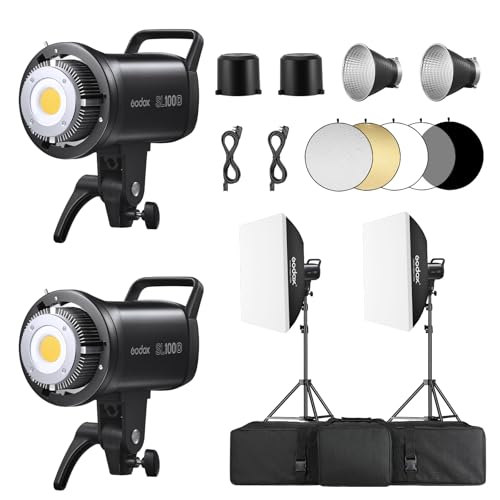 2PACK SL100D COB LED Continuous Video Light Kits (2 Count)