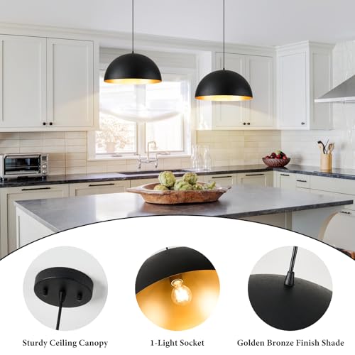 16" Dome Farmhouse Pendant Lights for Kitchen Island