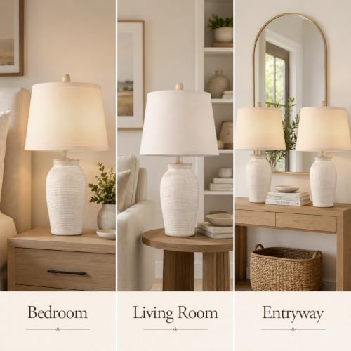 Ceramic Table Lamps Set of 2 for Living Room (2 Count)