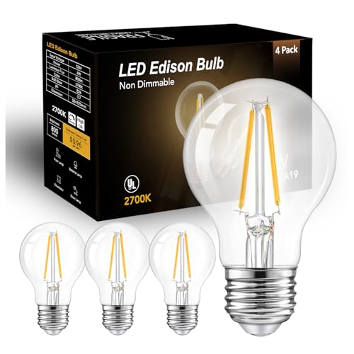 A19 Vintage LED Edison Bulbs (4 Count)