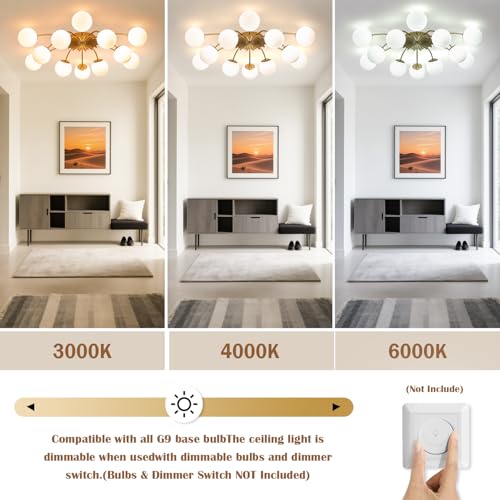 12 Light Milk Glass Pendant Light