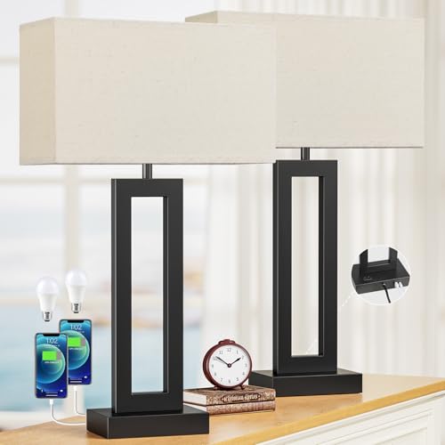 26.3in Big Bedroom Table Lamps Set of 2 (2 Count)