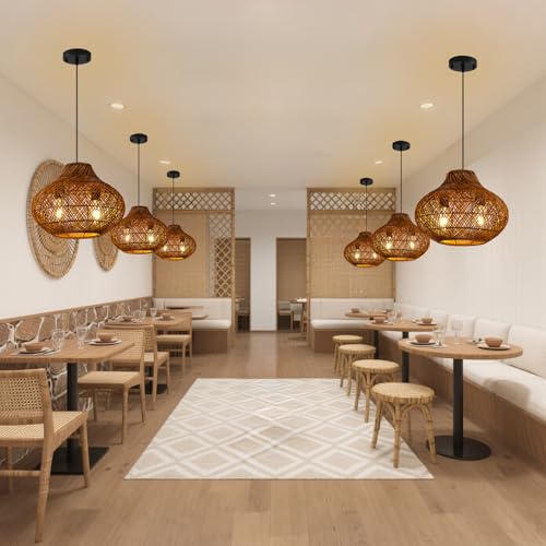 15" Rattan Pendant Light