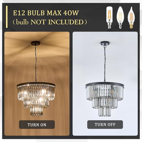 20" Smoke Gray Crystal Chandeliers