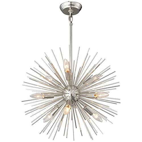 20in 9 Lights Nickel Sputnik Chandelier Mid
