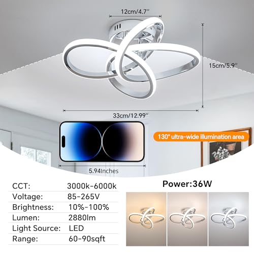 Modern LED Ceiling Light with Remote Control