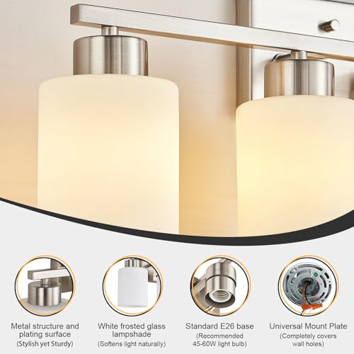 Brushed Nickel Bathroom Light Fixtures Vanity Lights Over Mirror