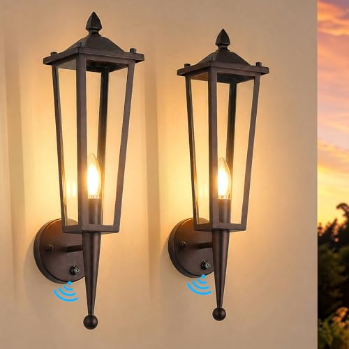 Oil Rubbed Bronze Dusk to Dawn Outdoor Wall Lights 2 Pack (2 Count)