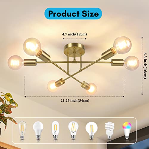 22" Modern Sputnik Chandelier 6