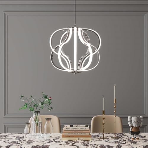 Modern LED Chandelier Acrylic Design Adjustable Hanging Chandelier Easy Install Suitable for Dining Room Living Room Bedroom Kitchen and Corridor