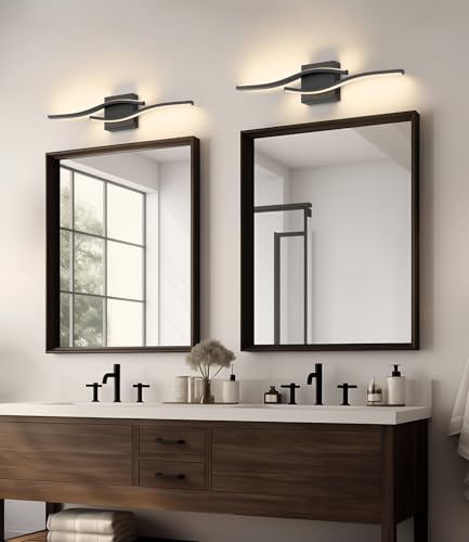 Vanity Light for Bathroom Lighting Fixtures Over Mirror Black Dimmable 5CCT Vanity Lighting Fixture Modern Bath Vanity Lights Bar 23 Inch Led Bathroom Sconces