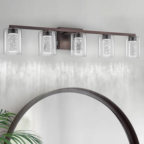 5 Light Bronze Vanity Light with 3 Color Modes