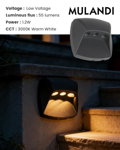 4 Pack Aluminum Low Voltage Outdoor Step Lights (4 Count)