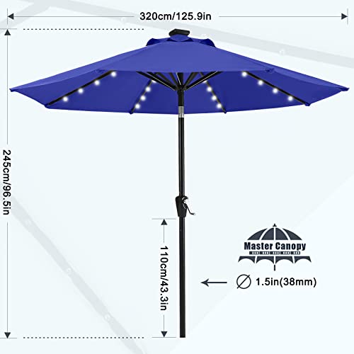 11ft Patio Umbrella with Solar Lights