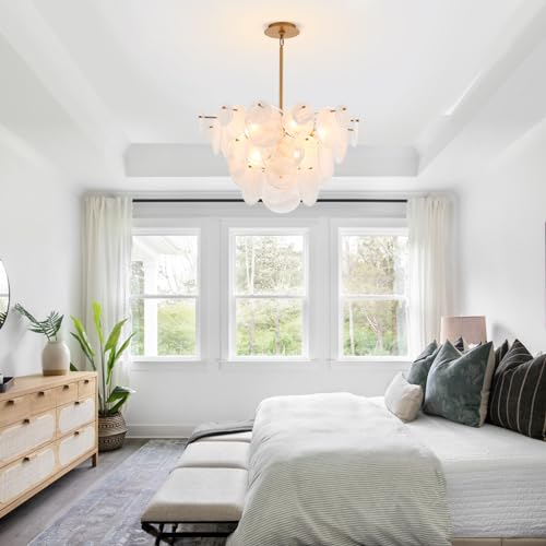 Dia 28 Inch Modern Glass Chandeliers for Bedroom