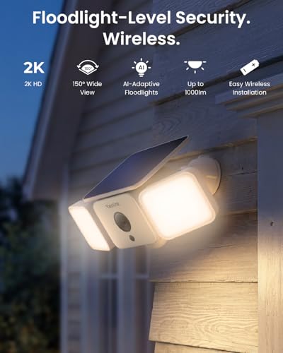 Solar Floodlight Security Cameras Wireless Outdoor