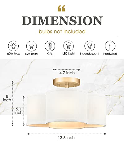 Gold Semi Flush Mount Ceiling Lights