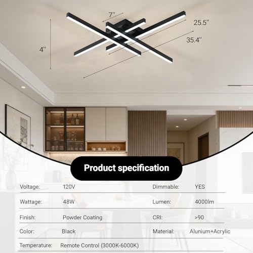 Semi Flush Mount Modern Light Fixture