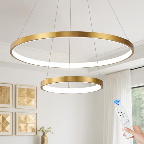 Gold LED Ring Chandeliers Modern 2