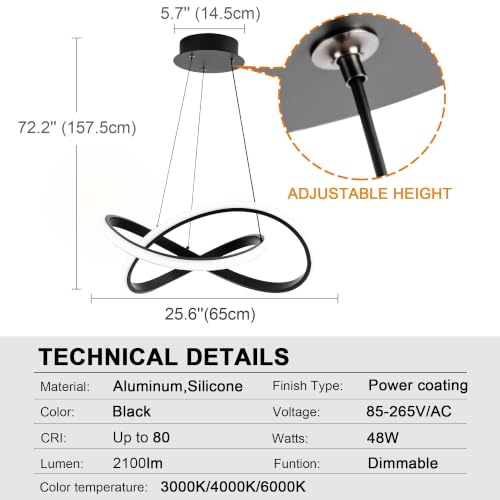 Modern Black LED Chandelier