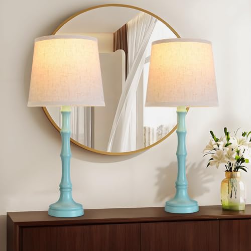 Lamps Set of 2 Modern Farmhouse Table Lamp Bedside Reading Lamps Living Room End Tables Set Lamps for Night Stands Bedroom Night Lamp (2 Count)