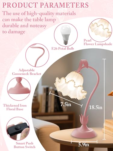 Flower Table Lamp LED Reading Light Vintage Night light