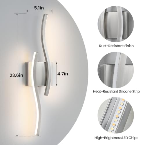 Nickel LED Bathroom Vanity Lights