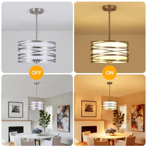 12.6'' Brushed Nickel Drum Chandelier