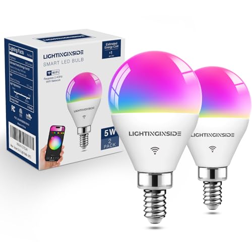 E12 Smart Light Bulbs Compatible with Alexa (2 Count)