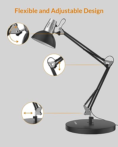 Metal Adjustable Desk Lamp with Clamp