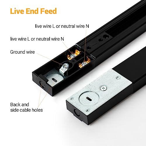 8 Light LED Track Lighting Kit with 6.6FT H Type Track Rail
