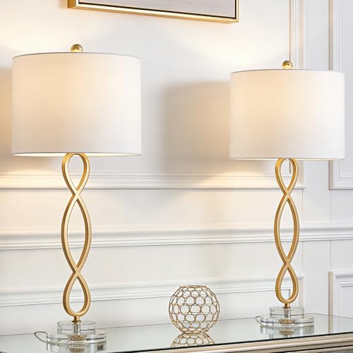 30" Brass Gold Table Lamps Set of 2 for Living Room (2 Count)