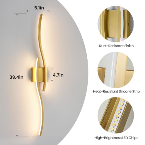 Gold LED Bathroom Vanity Lights