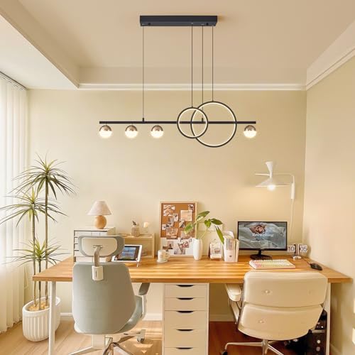 Modern LED Black Gold Chandelier