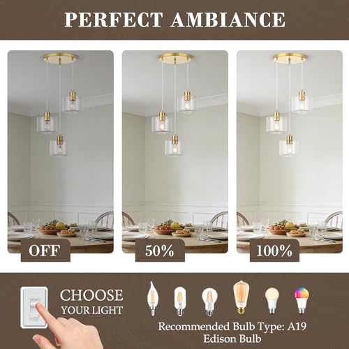 Brushed Gold Dining Room Chandelier Light Fixture