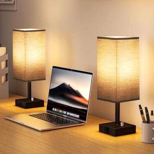 Black Bedside Table Lamps Set of 2 (2 Count)
