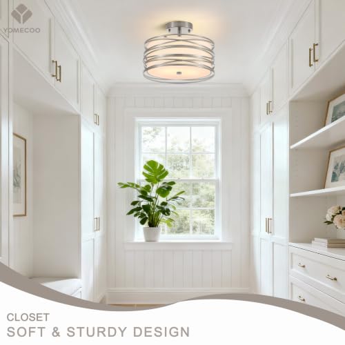12.2" Chrome Semi Flush Mount Ceiling Light