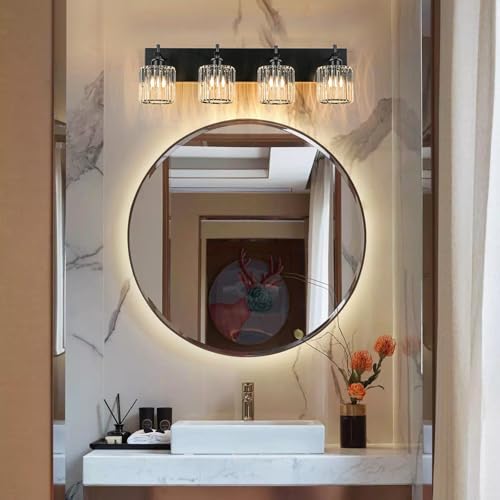 Black Crystal Bathroom Vanity Lights