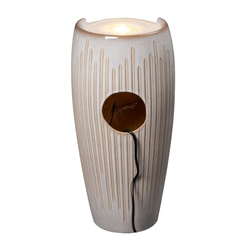 Ivory Ceramic Pillar Fountain