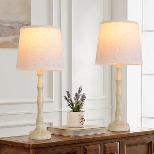 Lamps Set of 2 Modern Farmhouse Table Lamp Bedside Reading Lamps Living Room End Tables Set Lamps for Night Stands Bedroom Night Lamp (2 Count)